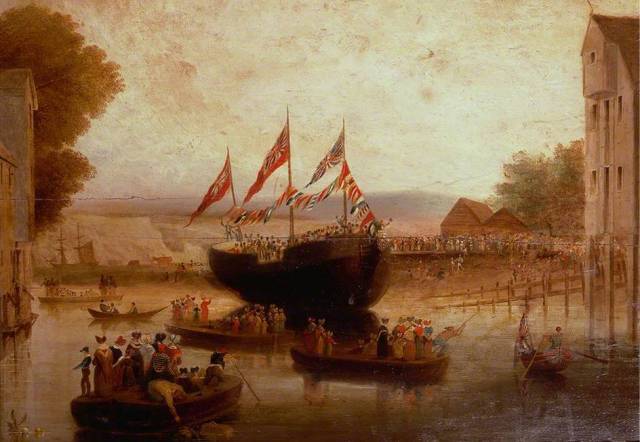 Launch_of_the_Lewes_Castle_c1839_painting