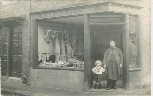 Butcher Robert Ford, South Street, Cliffe, Lewes, photo 1911