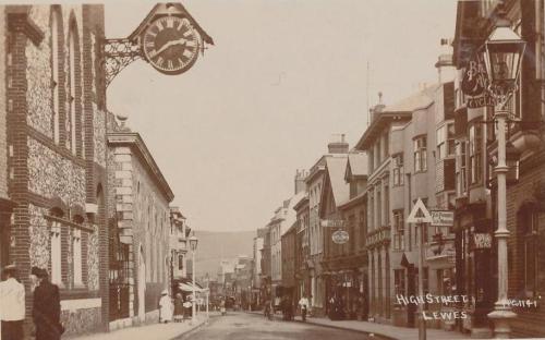 Lewes High Street postcard, Edwardian