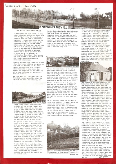 Knowing Nevill, Lewes News, November 1984, by Len Smith