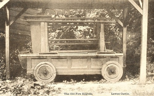The Old Lewes Fire Engine, Mezzotint postcard